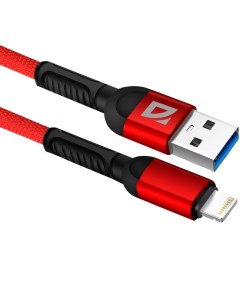 Кабель USB Lightning 8 pin 2 4A 1 м красный F167 87104RED Defender