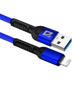 Кабель USB Lightning 8 pin 2 4A 1 м синий F167 87104BLU Defender