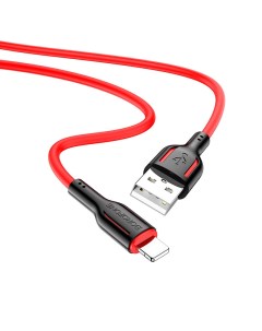 Кабель USB Lightning 8 pin 2 4A 1 м красный чёрная вставка BX63 Charming 207891 Borofone