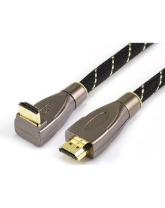 Кабель HDMI 19M HDMI 19M прямой угловой v2 0 4K экранированный 2 м черный WAVC HDMIRA 2M Wize