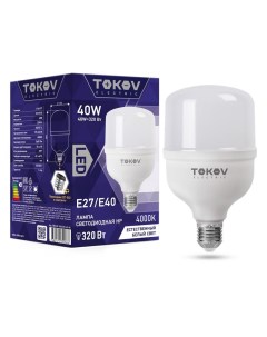 Лампа светодиодная E27 E40 груша 40Вт 4000 K нейтральный свет 3600лм TKE HP E40 E27 40 4K Tokov electric