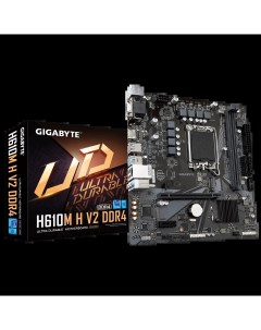 Материнская плата H610M H V2 DDR4 Socket1700 Intel H610 2xDDR4 PCI Ex16 4SATA3 7 1 ch GLAN 4 USB 3 2 Gigabyte