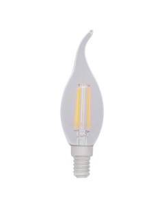 Лампа светодиодная E14 свеча на ветру CN37 7 5Вт 4000K 4000K Нейтрально холодно белый 600лм филамент Rexant
