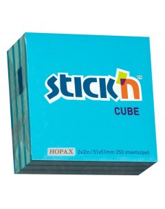 Блок самоклеящийся стикеры 250 листов голубой 21337 Stick`n