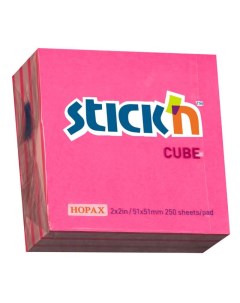 Блок самоклеящийся стикеры 250 листов розовый 21338 Stick`n
