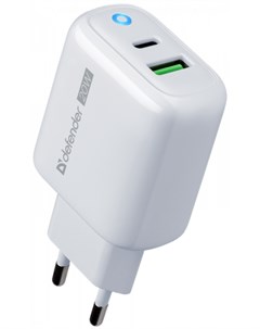 Сетевое зарядное устройство UPA 102 20Вт USB USB type C Quick Charge PD 3A белый 83578 Defender