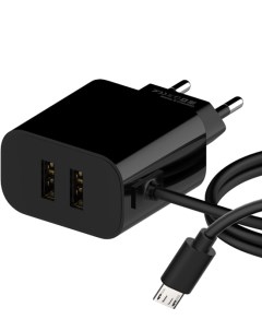 Сетевое зарядное устройство CHL 242M 12Вт 2xUSB microUSB 2 4A черный встроенный micro USB Maxvi