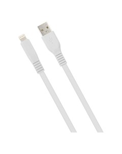Кабель USB Lightning 8 pin плоский быстрая зарядка 3A 2 м белый УТ000027533 Mb mobility