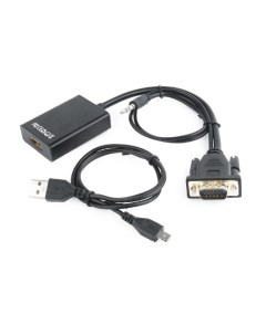 Кабель переходник адаптер HDMI 19F Micro USB 2 0 B f VGA 15M Jack 3 5mm M экранированный 15 см A VGA Cablexpert