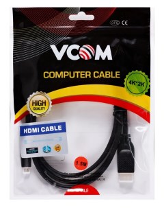 Кабель переходник адаптер HDMI 19M Micro HDMI 19M v1 4 4K экранированный 1 5 м черный CG587 1 5M Vcom