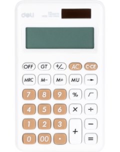 Калькулятор карманный EM120WHITE 12 разрядный однострочный экран белый 1740394 Deli