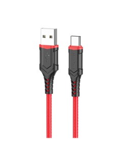 Кабель USB USB Type C быстрая зарядка 3A 1м черный красный BX67 207888 Borofone