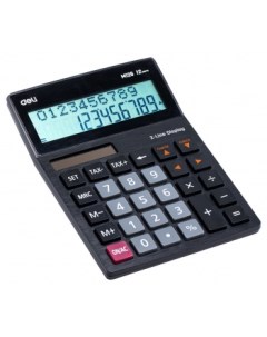 Калькулятор настольный EM126 12 разрядный двухстрочный экран черный 1801402 Deli