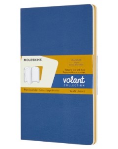 Блокнот VOLANT Large 130х210мм без линовки 96 листов синий желтый 1095909 2шт Moleskine