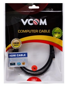 Кабель переходник адаптер HDMI 19M Micro HDMI 19M v1 4 4K экранированный 1 м черный CG587 1M Vcom