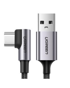 Кабель USB USB Type C угловой экранированный 3A быстрая зарядка 2м черный US284 50942 Ugreen