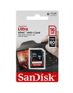 Карта памяти 16Gb SDHC Ultra Class 10 UHS I SDSDUNS 016G GN3IN Sandisk