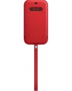 Чехол футляр Leather Sleeve with MagSafe для смартфона iPhone 12 Pro Max натуральная кожа красный MH Apple