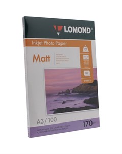Фотобумага A3 170 г м матовая 100 листов двусторонняя 0102012 для струйной печати Lomond