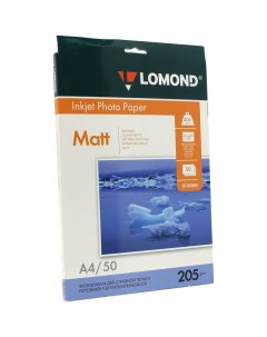 Фотобумага A4 205 г м матовая 50 листов односторонняя 0102085 для струйной печати Lomond