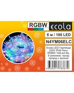 Гирлянда светодиодная нить ламп 100 шт 6 м режимов 8 разноцветный N4YM06ELC Ecola