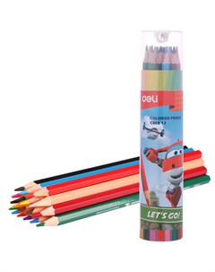 Набор цветных карандашей Super Wings шестигранные 18 шт заточенные EC00817 Deli