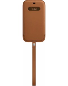 Чехол футляр Leather Sleeve with MagSafe для смартфона iPhone 12 Pro Max натуральная кожа золотисто  Apple