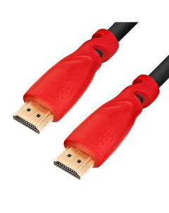 Кабель HDMI 19M HDMI 19M v2 0 4K экранированный 30 см черный красный GCR HM3012 0 3m Greenconnect