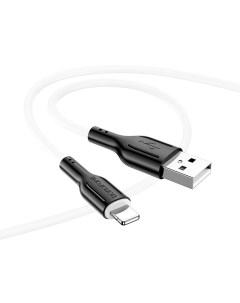 Кабель USB Lightning 8 pin 2 4A 1м белый чёрная вставка BX63 Charming 6974443380682 Borofone