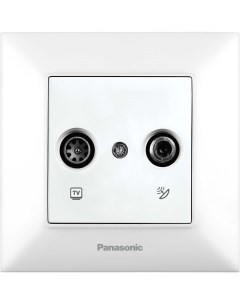 Розетка 2xTV RD FM Arkedia Slim белый в сборе WNTC04612WH RU Panasonic