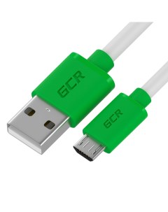 Кабель USB Micro USB 2 4A быстрая зарядка 30см белый зеленый GCR 53281 GCR 53281 Greenconnect