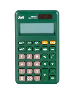 Калькулятор карманный EM120GREEN 12 разрядный однострочный экран зеленый 0 Deli