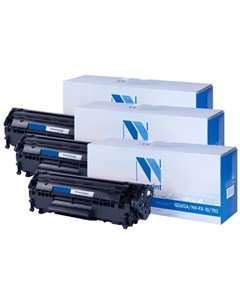 Картридж лазерный NV Q2612A FX10 703 SET3 12A Q2612A 703 черный 2000 страниц 3 шт совместимый для LJ Nv print
