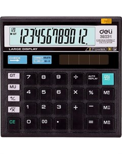 Калькулятор настольный E39231 12 разрядный однострочный экран черный E39231 Deli
