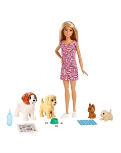 Кукла Barbie и щенки в комплекте аксессуары FXH08 Mattel