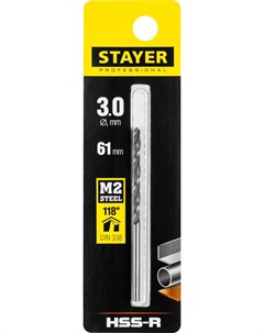 Сверло 3 мм x 6 1 см 3 3 см сталь М2 по металлу Professional 1 шт 29602 3 Stayer