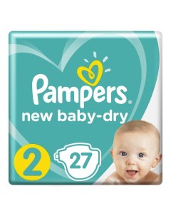 Детские подгузники New Baby Dry 2 4 8 кг 27 шт Pampers