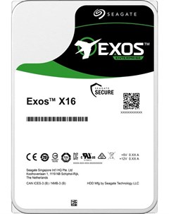 Жесткий диск HDD 12Tb Exos X16 3 5 7 2K 256Mb 512e SATA3 ST12000NM001G Seagate