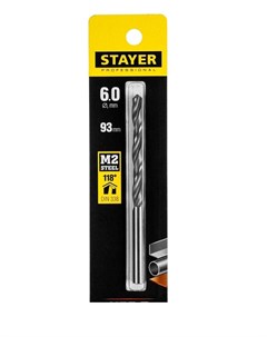 Сверло 6 мм x 9 3 см 5 7 см сталь М2 по металлу Professional 1 шт 29602 6 Stayer
