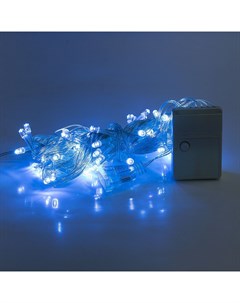 Гирлянда светодиодная нить ламп 60 шт 6 м режимов 1 от сети голубой 132721 Kurato