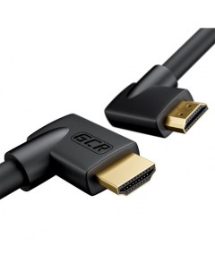 Кабель HDMI 19M HDMI 19M правый угол v2 0 4K экранированный 2 м черный GCR 52313 Greenconnect