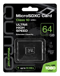 Карта памяти 64Gb microSDXC Class 10 UHS I QM64GMICSDXC10U1NA Qumo