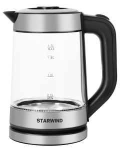 Чайник SKG3081 1 7л 1700Вт стекло черный серебристый SKG3081 Starwind