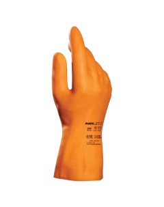 Перчатки хозяйственно бытовые латексные с х б напылением от химических воздействий XL 10 оранжевый A Mapa