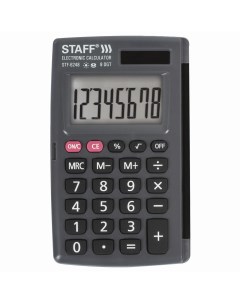 Калькулятор карманный STF 6248 8 разрядный однострочный экран черный 250284 Staff