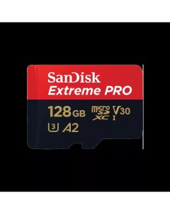 Карта памяти 128Gb адаптер microSDXC Extreme Pro Class 10 UHS I U3 V30 A2 SDSQXCD 128G GN6MA Sandisk