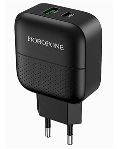 Сетевое зарядное устройство BA46A 18W 2USB USB type C Quick Charge PD 3A черный Borofone