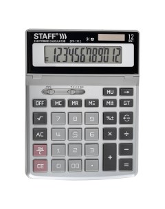 Калькулятор настольный STF 1712 12 разрядный кол во функций 3 однострочный экран серый STF 1712 Staff