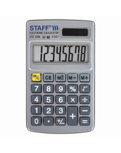 Калькулятор карманный STF 1008 8 разрядный однострочный экран серебристый 250115 Staff