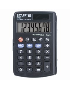 Калькулятор карманный STF 883 8 разрядный однострочный экран черный 250196 Staff